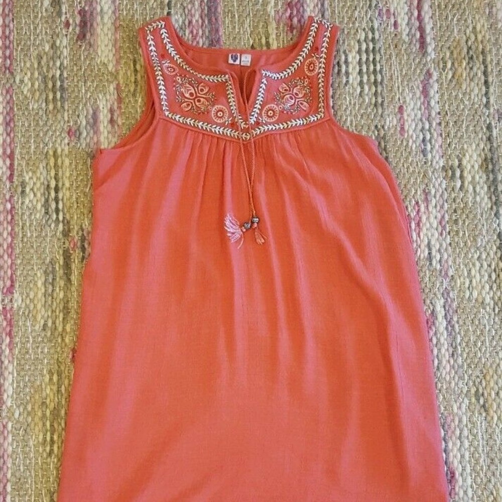 As U Wish AUW coral embroidered babydoll dress